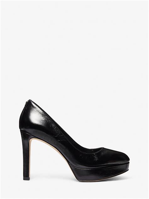 Chantal Crinkled Patent Leather Platform Pump 